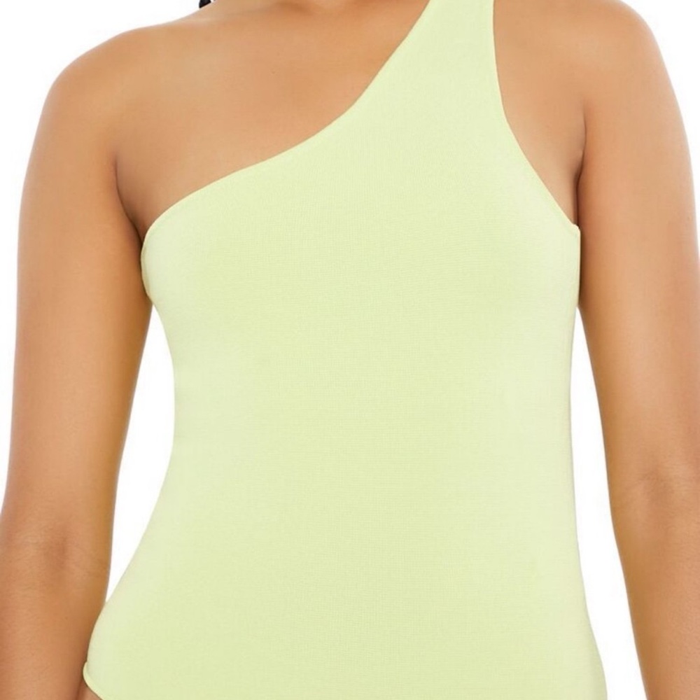 Forever 21 Yellow Asymmetrical Sleeveless Tank Top